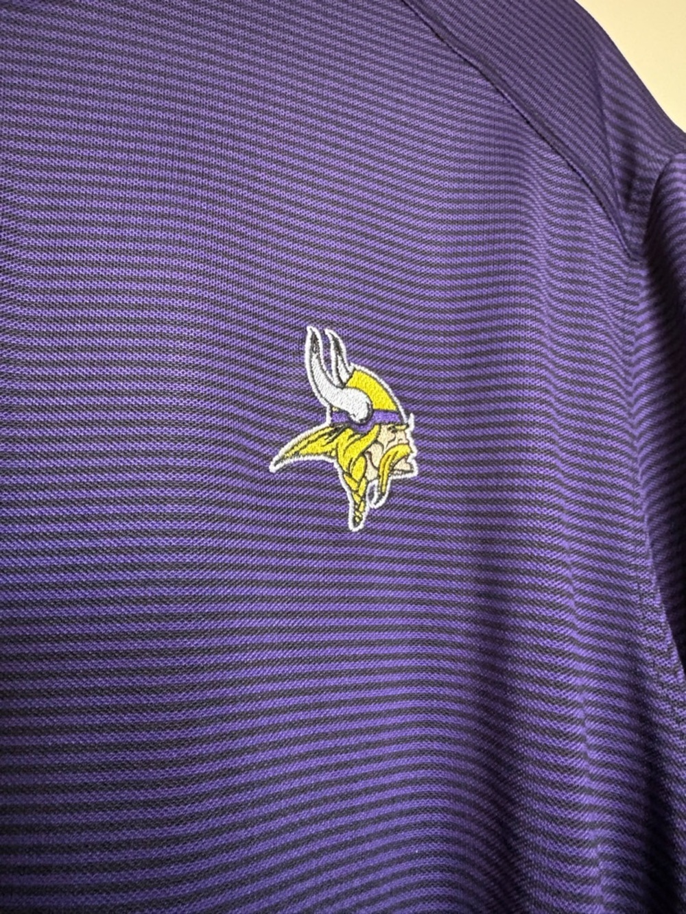 Minnesota Vikings Cutter & Buck NFL Virtue Eco Pique Stripe Quarter-Zip Pullover - Picture 5 of 10